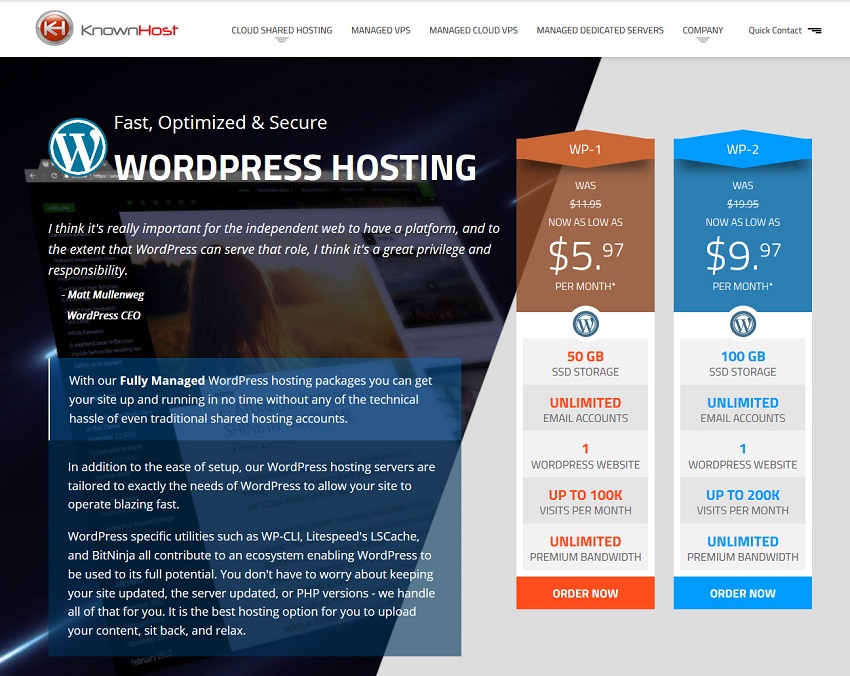 knownhost wordpress hosting