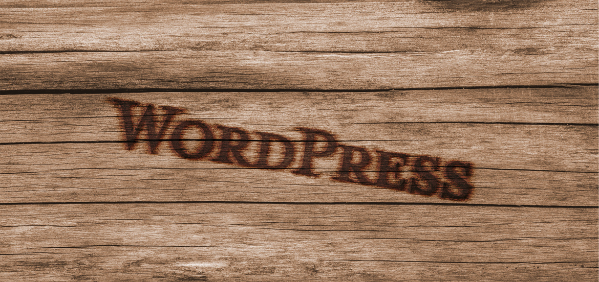 WordPress burnt on wood