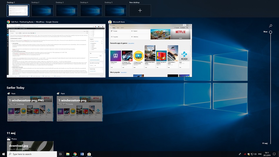 Windows virtual desktops