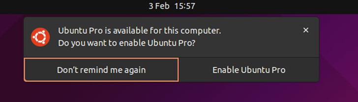ubuntu pro notification